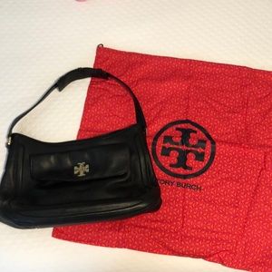 Tory Burch Black Leather Hobo Purse